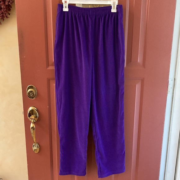 Bob Mackie Purple Pants and Jacket Set.  So soft like baby fine velour. Lined. - Picture 7 of 9